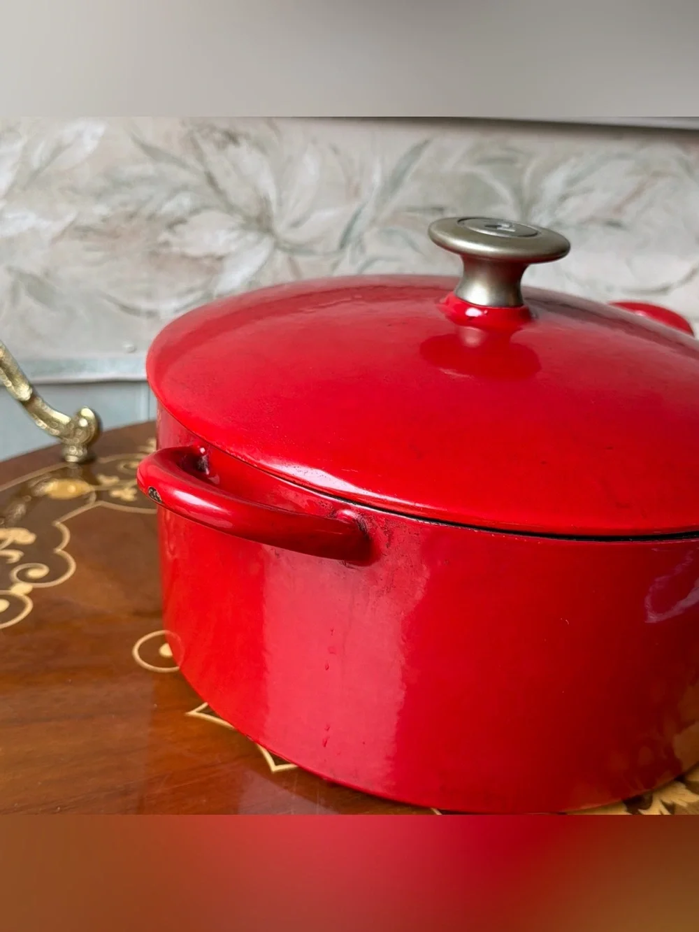 Round Dutch Oven Mario Batali Cast Iron Enameled Red
